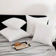 1pc White Decorative Throw Pillow, Modern Style Polyester Fiber Rectangular High Elasticity Pillow Insert, Nap Pillow, Lumbar Support, Portable For Home, Office, Camping - White - View 6