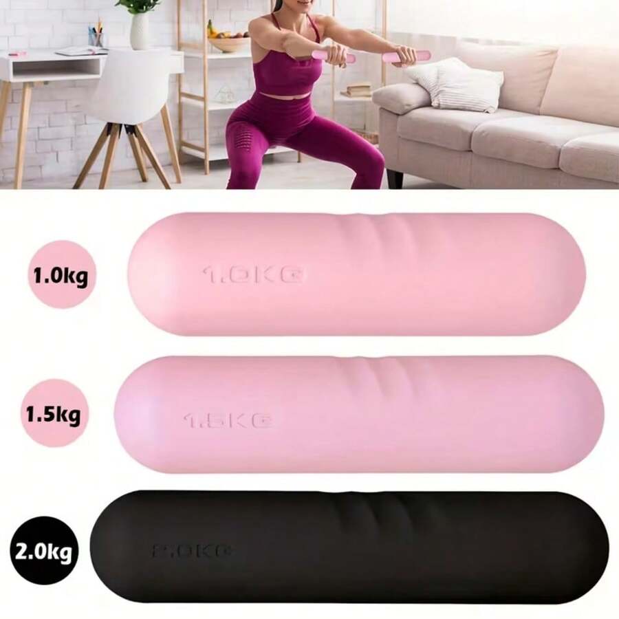 1pc Silicone Dumbbell Handheld Barbell, Suitable For Gym, Running, Yoga, Aerobic Exercise, Fitness Equipment, Pilates Accessories, Adjustable Weight Stackable, Dedicated Dumbbell Equipment - Multicolor - View 1