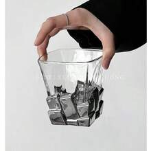 Space Silver Ice Glass Cup, Artistic Glass Cup, Creative Luxury Glass Cup, Unique Design Cup, Coffee Beverage Glass Cup, Party Gift - Multicolor - View 8