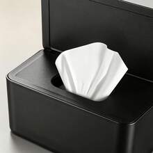 1/2 Wet Wipes Dispenser | Black Plastic Tissue Box With Cover | Wet & Dry Use | Modern Stylish Design | Ideal For Bathroom And Office | Durable Storage Solution, Wet Wipes Dispenser Box - Multicolor - View 3