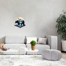 Adesivo de Parede de Vinil com Tema de Paisagem Natural de Floresta com Urso Preto, Silhueta de Montanha, Lago e Lua, Removível e Autoadesivo, Adequado para Cabana, Quarto, Sala de Estar, Escritório, Quarto de Crianças, Decoração de Casa, Presente Ideal de Feriado para Amantes da Natureza/Crianças - A - Visão 3