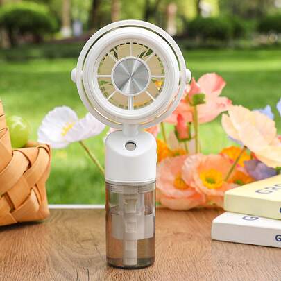 New Portable Handheld Fan, Mini USB Rechargeable Turbo Fan With Digital Display, Foldable Pocket Fan, Cooling Ice Fan, Misting Water Spray Fan For Summer, Travel, Outdoor, Office, Beach, Camping, Back To School, Summer Vacation Essentials