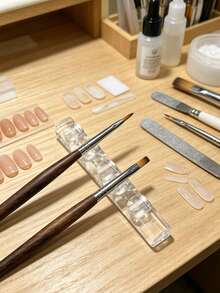 水晶美甲刷架 透明多格置物架 指甲油彩繪工具收納整理架 美甲沙龍展示架 - 無色 - 查看 6