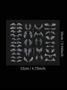 1pc Large Wing Collection Cross & Feather Dark Style 3D Nail Art Mold, Wearable Nail Decor Silicone Mold - Clear - View 13
