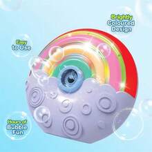 Creative Rainbow Eggshell Electric Bubble Machine, Compact Round Body Anti-Collision, Fully Automatic Bubble Output With Soft Color Matching, Suitable For Baby Home Play, Park Walks, Beach Outings, Ideal Gift For Children's Day, Birthday, Portable Bubble Toy For 3+ Boys And Girls - Multicolor - View 3