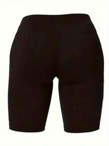 Un conjunto de manga corta para mujer, elegante e casual, , fabricado con material suave y transpirable, ideal para el ocio - negro+negro - Ver 4