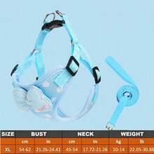 PETCHIC Conjunto de Arnés y Correa para Perros con Lunares Lindos - Chaleco para Cachorros sin Estrangulamiento con Lazo 3D, Arnés para Gatos de Malla Suave y Transpirable a Prueba de Escape, Conjunto para Pasear Mascotas Lavable a Máquina para Perros Pequeños y Medianos - Multicolor - Ver 14
