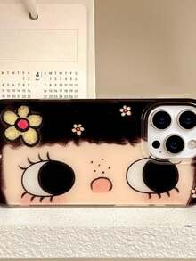 Cute Big Eye Girl Phone Case Compatible With Apple 17 Pro Max, Compatible With IPhone 15 Plus, Cute 13 Pro Cartoon Anti-Drop Protective Cover - Multicolor - View 3