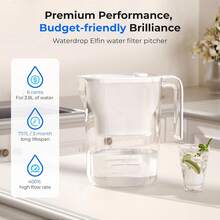 Waterdrop Water Filter Jug, NSF Certified 2.5L, Reduces Lead, Fluoride, Chlorine And More, 1X Built-In Original Filter + 3X Additional Filters (Replacement Filter: WD-PF-01A Plus) - White + 3 Filters - View 4