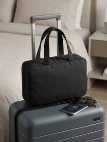 Sleek Toiletry Travel Organizer With Sturdy Hook 4-Fold Cosmetic Bag For Families Wash Pouch For Business Trips And Daily Use, Space Saving - Black - View 5