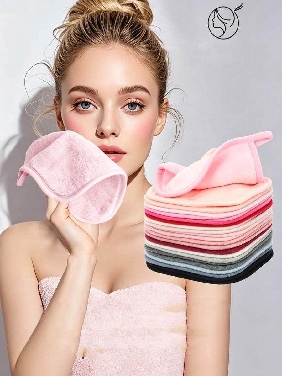 1pc Edged Makeup Remover Cloth (Water Only): Machine Washable, Reusable Cleaning Tool, Suitable For Face Washing, Cleaning And Makeup Removal, Suitable For All Skin Types, Ideal For Beauty Salons And Hair Salons