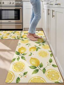 1 pieza Alfombra larga de limón, adecuada para baño, cocina, exterior, pasillo, dormitorio, sala de estar, lavable a máquina fácil de limpiar, alfombra de entrada antideslizante, accesorio decorativo de alfombra para dormitorio - Multicolor - Ver 6