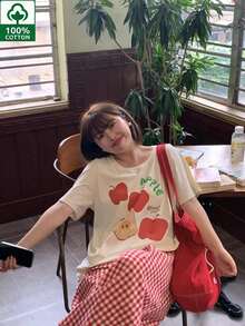 Women T-Shirts - Apricot - View 1