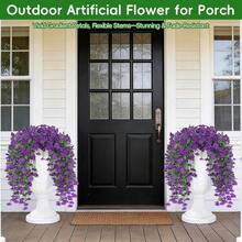 2pcs UV-Resistant Artificial Morning Glory Hanging Vines - Vibrant Pink And Purple Artificial Flowers For Outdoor Decor, Garden, Wedding And Summer Festivals, Realistic Plastic Vines For Home Decor, Garden Decoration | Cascading Vines | Maintenance-Free Artificial Plants For Home Decor - Purple-blue - View 6