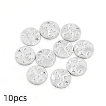 10pcs Stainless Steel French Embossed Bracelet Pendants - Nordic Style Charms For DIY Jewelry Crafting, Bracelet Pendant, Stainless Steel, French Embossed, Single Hole - Multicolor - View 14
