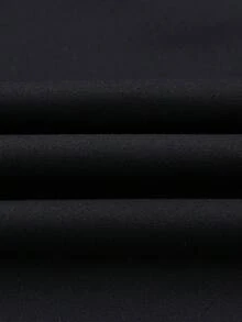 1pc Men's Casual 3/4 Length Shorts, Suitable For Spring, Summer, Autumn, Breathable Comfortable Thin Knit Fabric, Sporty Style, Perfect For Campus, Skateboarding, Daily Wear - Black - View 5