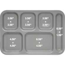 Carlisle FoodService Products P614R09 Right-Hand 6-Compartment Polypropylene Tray, 10" X 14", Green - 綠色 + 0.6 英吋 x 0.4 英吋 x 0.5 英吋 + 1 件裝 - 查看 2