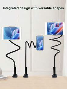 360° Rotating Tablet Phone Stand Spiral Base Slouchy Phone Holder For Home Or Travel Essential Bed Slouchy Bracket For Tablet Stand Live Streaming Movie Watching Compatible With IPhone Android Phone Gift For Birthday Family Friends - A - View 5