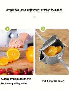 1pc Manual Juicer, Small Fruit Squeezer, Lemon Juicer, Orange Juice Press - Silver - View 5