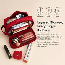 1 Large Capacity Waterproof Makeup Bag – Portable Travel Cosmetic Storage Bag With Multiple Compartments.Pencil Pouch(All-Season Back To School Supplies)Note: Medium And Small Sizes Are Single-Layer - View 7