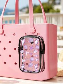 New Ocean Shell Pattern Bogg Beach Phone Bag (Includes Starfish And Shell Pattern) - Accessory, Phone Bag, Toiletry Bag; Essential For Travel And Outings, Can Be Used As Decorative Charm - Multicolor - View 5