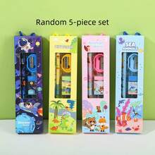 5支卡通创意书写绘画铅笔，适合作为返校季、节日和派对的小礼物 - 彩色 - 查看 7