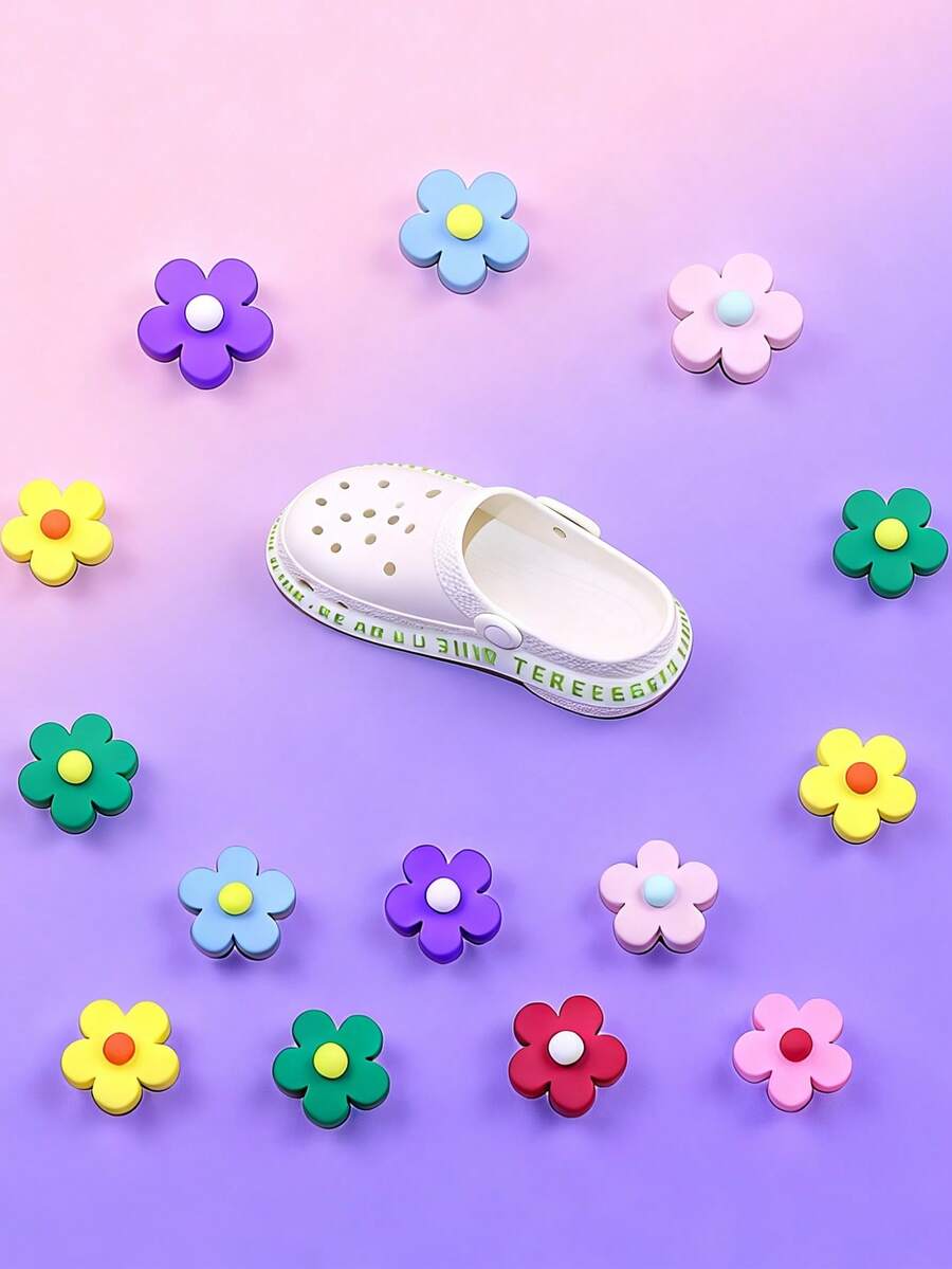 8pcs Cartoon PVC Eye-Shaped Funny Shoe Charms, Suitable For Slippers, Sandals, Cute Creative Party Gift - Multicolor - View 1