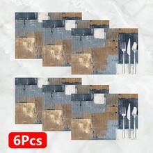 1pc/4pcs/6pcs, Home Decor, Abstract Pattern Printed Linen Placemats, All Season, Suitable For Dining Table, Washable Placemats, Coasters, Kitchen Placemats, Home Goods, Kitchen Supplies, Dining Table Decor - Multicolor - View 12
