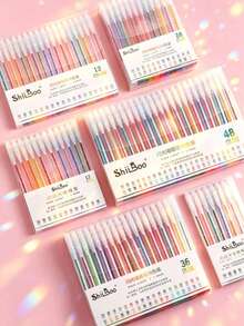 24/12 piezas Bolígrafos de purpurina metálica, bolígrafos de gel de purpurina de arena movediza, bolígrafos fluorescentes, adecuados para pintar, dibujar, hacer scrapbooking, bullet journaling, disponibles en paquetes de 1 pieza/24 piezas/36 piezas/60 piezas, regalo perfecto para cumpleaños, Navidad, Día de San Valentín, Año Nuevo, Pascua - A - Ver 1