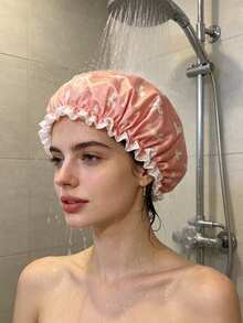 2pcs/1pc Topi Mandi Dua Lapis, Topi Mandi Multifungsi Wanita untuk Perlindungan dari Minyak dan Asap di Rumah dan Dapur, Topi Masker Rambut - MultiWarna - View 2