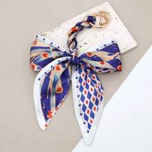 1pc Women's Fashion Versatile Multi-Color Silk Scarf Bow Handmade Woven Pendant, Exquisite Bag Decoration Accessory, Personalized Car Hanging Slouchy Keychain Ribbon, Anti-Loss Convenient Hanging, Suitable For Dates, Gatherings, Birthday Parties - Multicolor - View 17