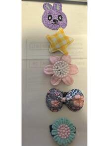 5pcs/Set Teddy Dog, Cat, Yorkshire Terrier Themed Non-Shedding Hair Clips & Headbands - Multicolor - View 11