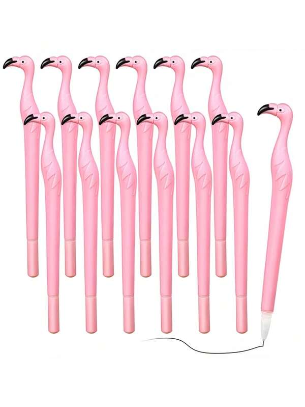PinkCreative Flamingo Style Ballpoint Pen, Black Ink, 0.5mm, Cute Cartoon Design, Office Supplies For Adults And Students