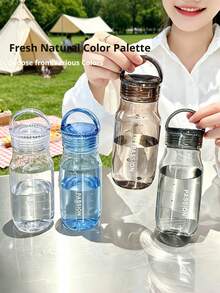 1 Stück japanische minimalistische transparente Polycarbonat-Wasserflasche mit drehbarem Deckel, auslaufsicher, hitzebeständig, tragbarer Becher, geeignet für Schule, Zuhause, Büro und Outdoor-Aktivitäten. Leicht zu tragen, langanhaltend und stilvoll, perfekte Wasserflasche für den täglichen Gebrauch von Erwachsenen und Studenten. - neu - Übersicht 1