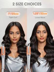 SHEGLAM HAIR It-Curl One-Touch Instant Curler Automatic Curling Iron+Glossy Shine Strong Styling Stick,Auto Hair Curler,32mm Automatic Hair Curler With 3 Temperatures,Fast Heating & 2-Way Rotation,Automatic Shut-Off,Anti-Scald & Anti-Tangle Rotating Curling Wand,Touch Instant Curler For Hair Styling - Orange - View 10