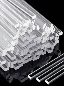 50pcs 6-Inch Clear Flat Sticks, Plastic Strips, For Crafts, Party Decorations, And Gardening - Other - View 1