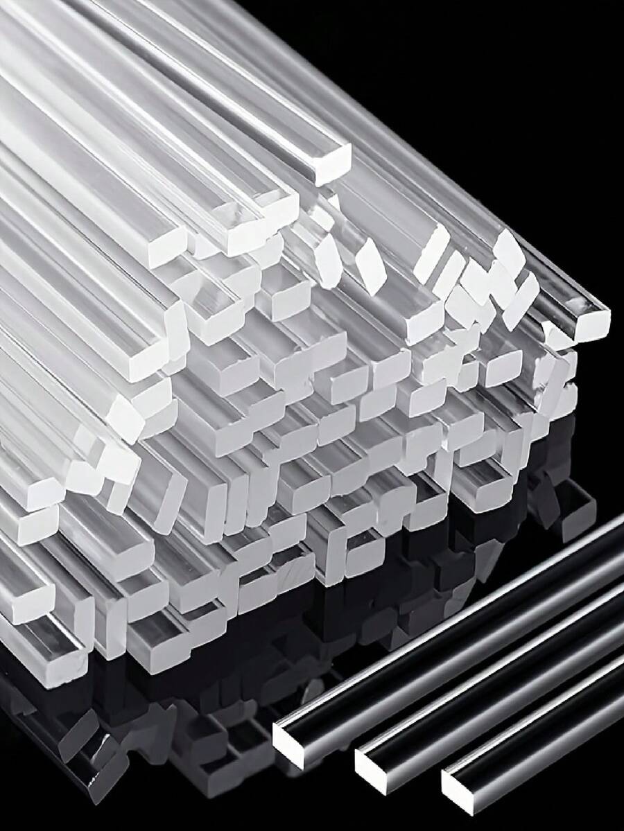50pcs 6-Inch Clear Flat Sticks, Plastic Strips, For Crafts, Party Decorations, And Gardening - Other - View 1