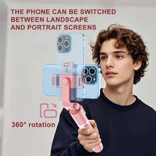 TOKQI Soporte ajustable para teléfono con base giratoria de 360°, palo selfie con trípode Bluetooth, control remoto inalámbrico, compatible con smartphones iOS y Android, portátil, adecuado para transmisión en vivo, vlog, viajes, exteriores, fiestas, fotografía en casa - Ver 6