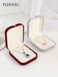TONVIC 1PC/6PCS Pendant Necklace Jewelry Box Flocked Box Jewelry Storage Gift Box - Multicolor - View 1