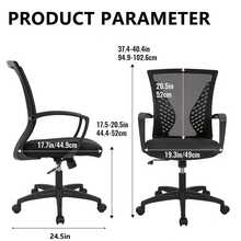 DOPINMIN Office Chair Mesh Chair With Ergonomic Lumbar Support And Armrest Adjustable Computer Chair Study Desk Chair Swivel Rolling Task Chair Modern Executive Chair - Black - View 5
