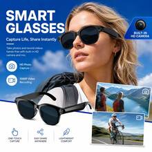 SENBONO Smart Audio Glasses, Integrated 2MP/5MP/8MP Camera, High-Definition Video Recording Glasses, Open-Ear Bluetooth Earphones, AI Assistant Camera Smart Glasses, Suitable For Driving And Travel, Fashion Design - View 2