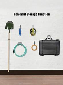 1Set Hanger, Garage Storage Hook Double Hook Style Hook, Garden Garage Tool Storage Rack, Garage Supplies, Heavy Duty Garden Tool Rack - Silver - View 4