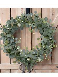 1/2/3/4/5 Set 6ft Artificial Greenery Eucalyptus Vines With Silver Round Eucalyptus Leaves, Suitable For Home Decor, Wedding, Party, Table Runner, Fireplace Decoration; Wedding Supplies, Christmas Decoration, Halloween Decoration, Living Room Wall Decor, Autumn Decoration - Green - View 6