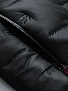 Women's Stand Collar Zipper Warm Lining Vest, Lightweight Quilted Sleeveless Jacket, Suitable For Autumn/Winter Sports, Black - Black - View 4