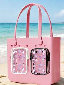 New Ocean Shell Pattern Bogg Beach Phone Bag (Includes Starfish And Shell Pattern) - Accessory, Phone Bag, Toiletry Bag; Essential For Travel And Outings, Can Be Used As Decorative Charm - Multicolor - View 3