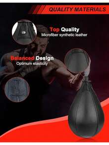 Balón de velocidad en forma de pera de cuero PU, entrenador de reflejos de boxeo, para entrenar la precisión de los golpes y la velocidad de las manos - Multicolor - Ver 5