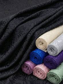 Exquisite Damascus Jacquard Satin Fabric With 3D Embossed Floral Pattern, Silky Luster Jacquard Material, Soft And Breathable, Suitable For Evening Gowns, Formal Dresses, Blouses, Skirts, Home Decor And DIY Sewing Projects - Multicolor - View 2