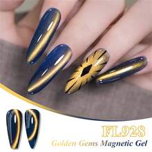 FOUR LILY 1件 10ml 金色寶石貓眼凝膠指甲油，金色亮面磁性半永久浸泡式 UV LED 凝膠指甲油，適合夏季美甲，居家與沙龍 DIY 美甲用品 - 彩色 - 查看 6