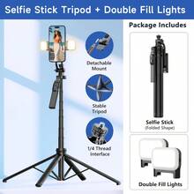 AXNEN 1800mm/70.87in Aluminum Selfie Stick Tripod With Bluetooth Remote,360° Rotation Phone Holder,Multifunctional Expansion Extendable Phone Stand,Tripod For Smartphone Light Camera, With All Ios & Android - View 15