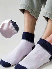 5 Paar Herren Kurzsocken, Frühling/Herbst schweißabsorbierend geruchshemmend Sport-Mesh-Socken, Sommer Bootssocken - Verschiedenfarbig - Übersicht 2